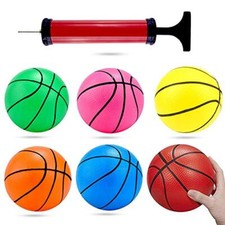 Pack de 6 mini pelotas de baloncesto con bomba para niños interior exterior piscina