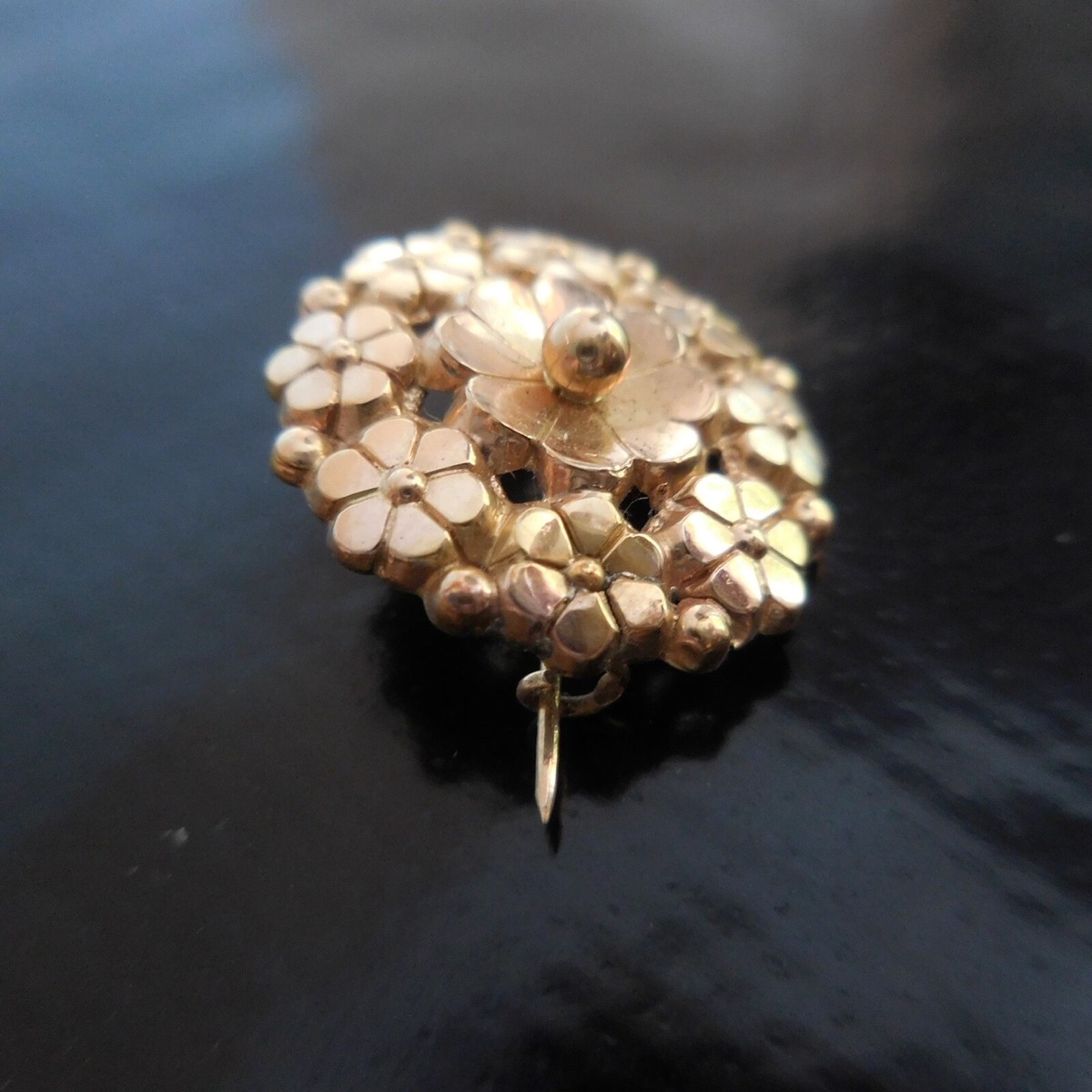 Broche Fleur En Or Jaune - Bijou Art Nouveau Belle Époque France - Objet De Collection N4036