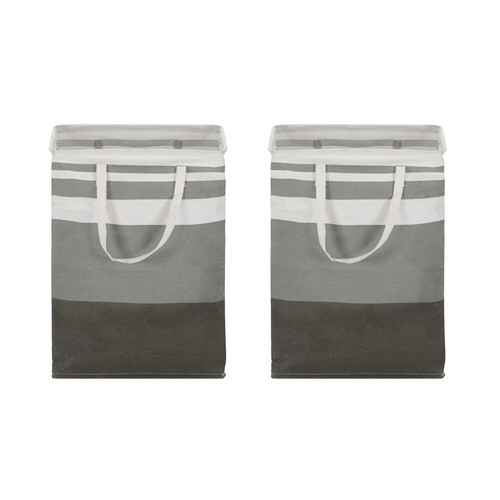 Artiss 2X Laundry Basket Hamper Foldable Washing Clothes Storage Organiser Grey - Picture 5 of 8