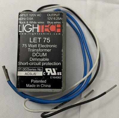 LIGHTECH LET 75 12V Halogen 75W Dimmable Electronic Transformers | eBay