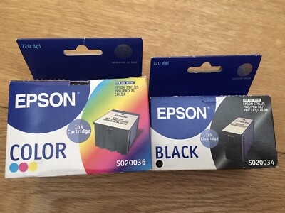 Epson S020036 Original OEM Farbe Tinte & S020034 Schwarz Tintenpatrone (EXP 2002)