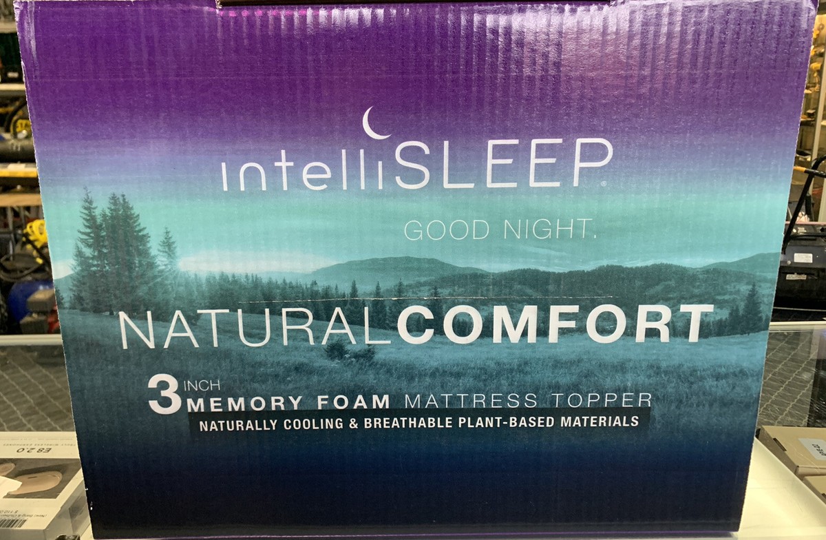 intelliSLEEP Natural Comfort 3inch Memory Foam Mattress Topper 74 