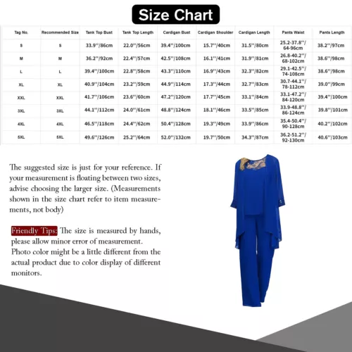 Womens 3 Piece Chiffon Pant Suits Tank Top Cardigan and Pants Evening Outfits - Picture 7 of 95