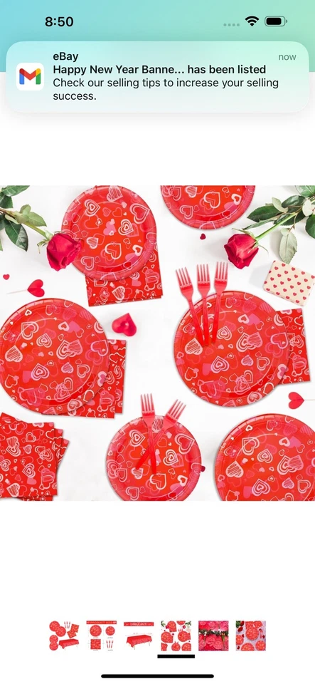 Juego de vajilla suministros de fiesta de San Valentín precioso corazón 📦 Foto 4 de 4