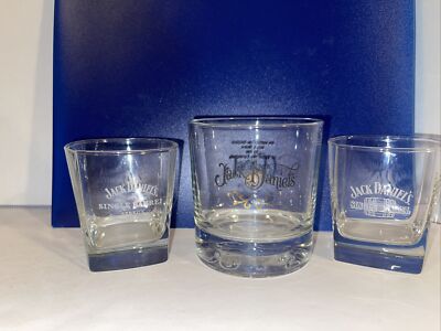 Nice Set Of 3 Jack Daniels Single Barrel &  JD Whiskey   Glasses