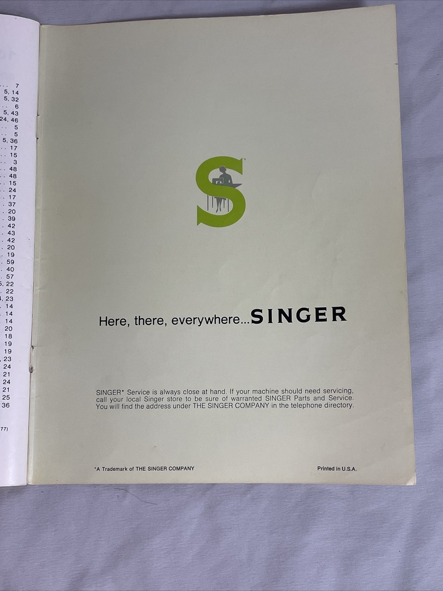 1975 Singer Stylist Zig-Zag Sewing Machine Models 774 Manual 1975 Singer Stylist Zig-Zag Sewing Machine Models 774 Manual