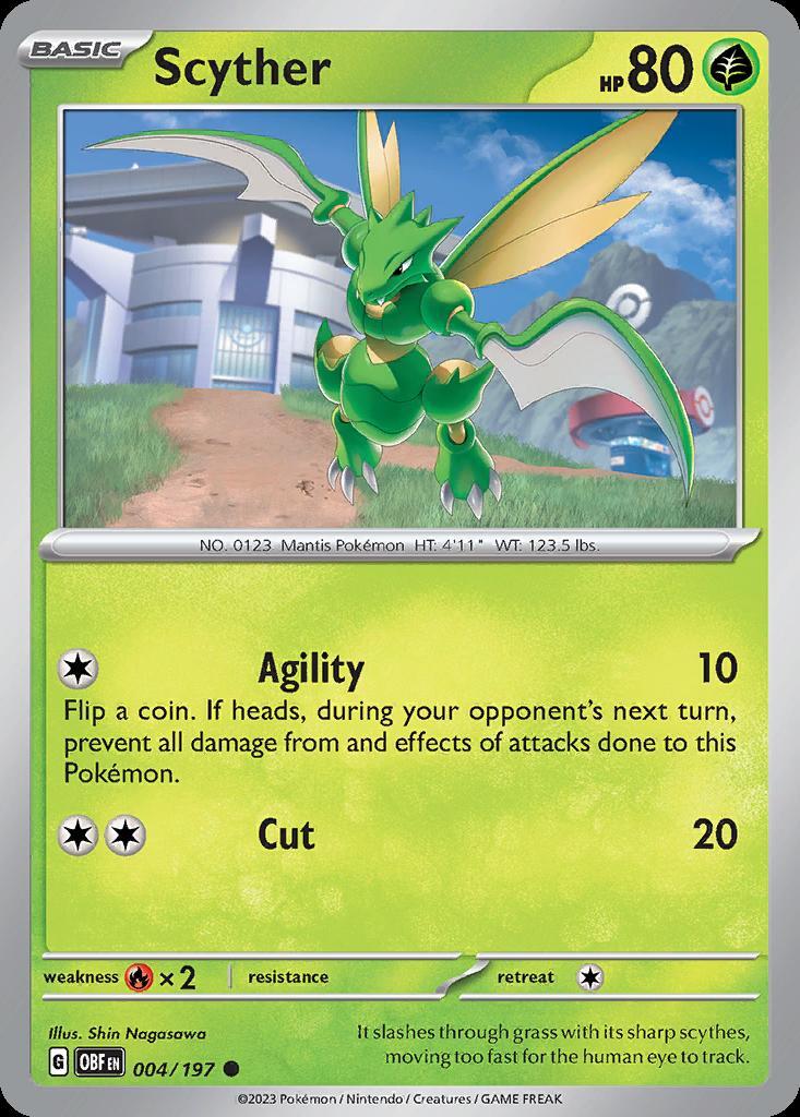 Pokemon Scyther (4/235) Obsidian Flames LP REVERSE HOLO