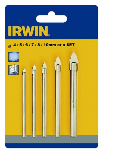Irwin Glass Ceramic Tile Spade Drill Bit 4mm to 10mm or Set - Picture 1 of 1