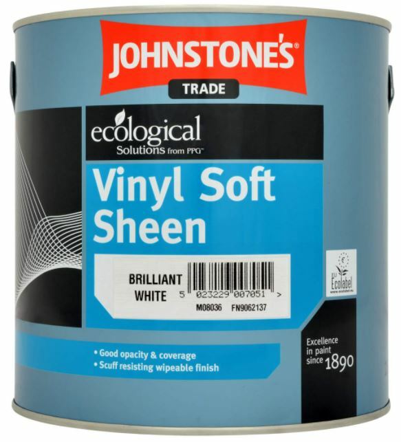 Johnstone's Trade Soft Sheen Paint 2.5L / 5L / 10L Brilliant White or
