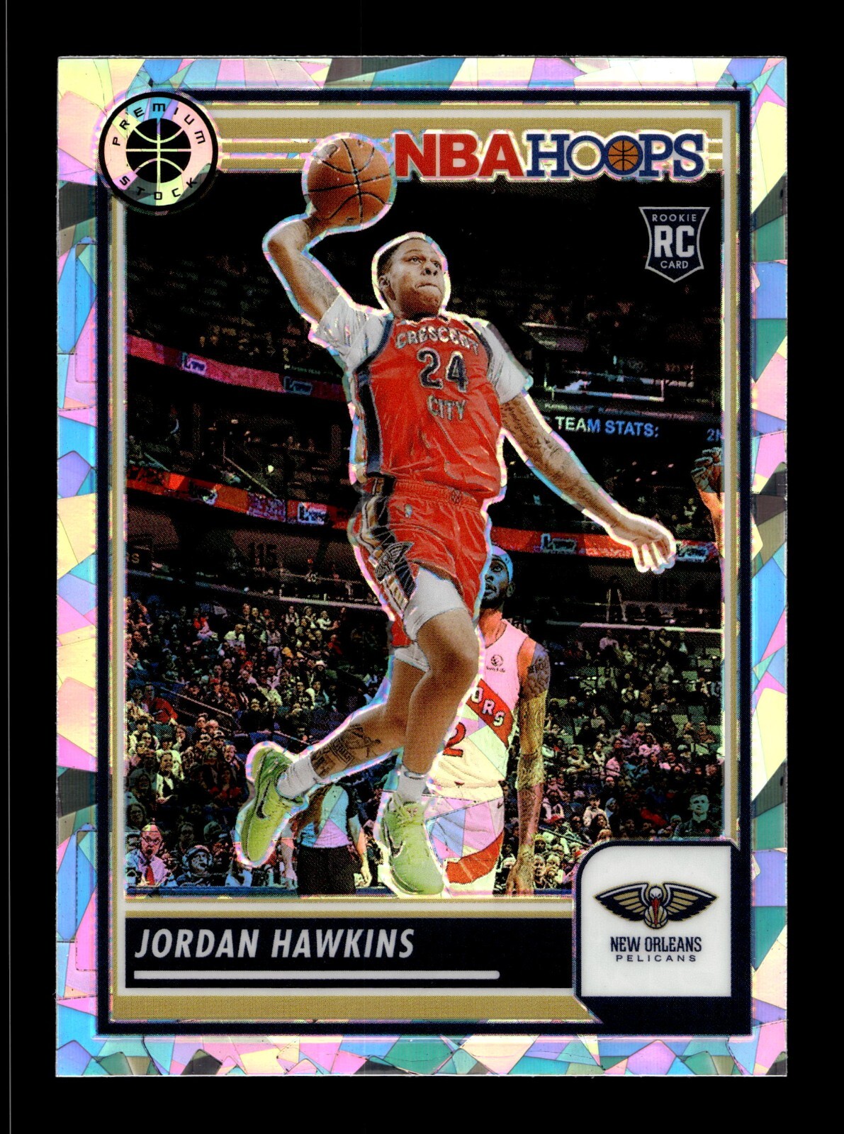 2023-24 Hoops Premium Stock Ice Prizm 125 Jordan Hawkins RC New Orleans Pelicans