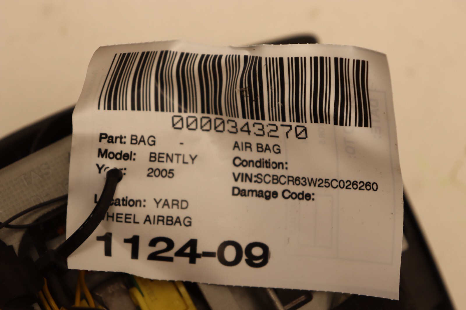 2003-2011 BENTLEY CONTINENTAL GT DRIVER STEERING WHEEL AIR BAG SRS OEM