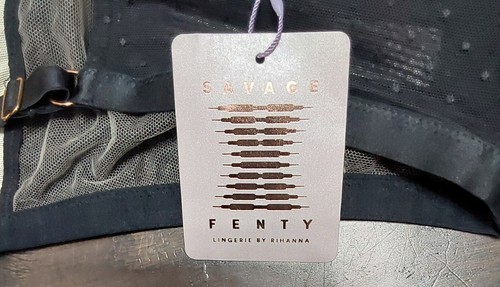 Women's Savage X Fenty Black Lace/Mesh Bralette Size 2XL - Picture 3 of 4