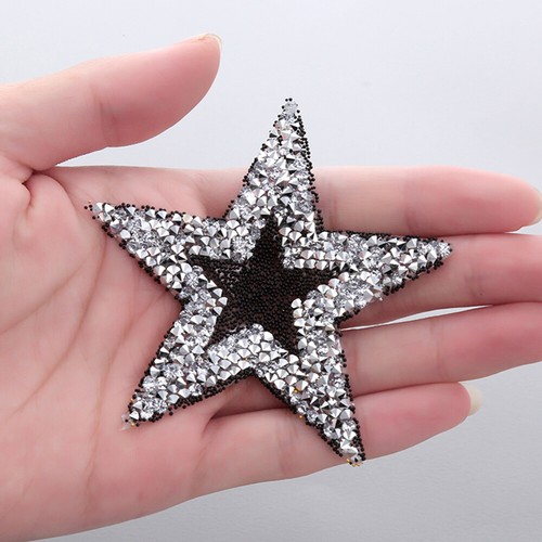 6 Pcs Rhinestones Crystal Pentagrams Patch Iron Sew Stick On Shirt Hat Trouser ∂ - Picture 6 of 21