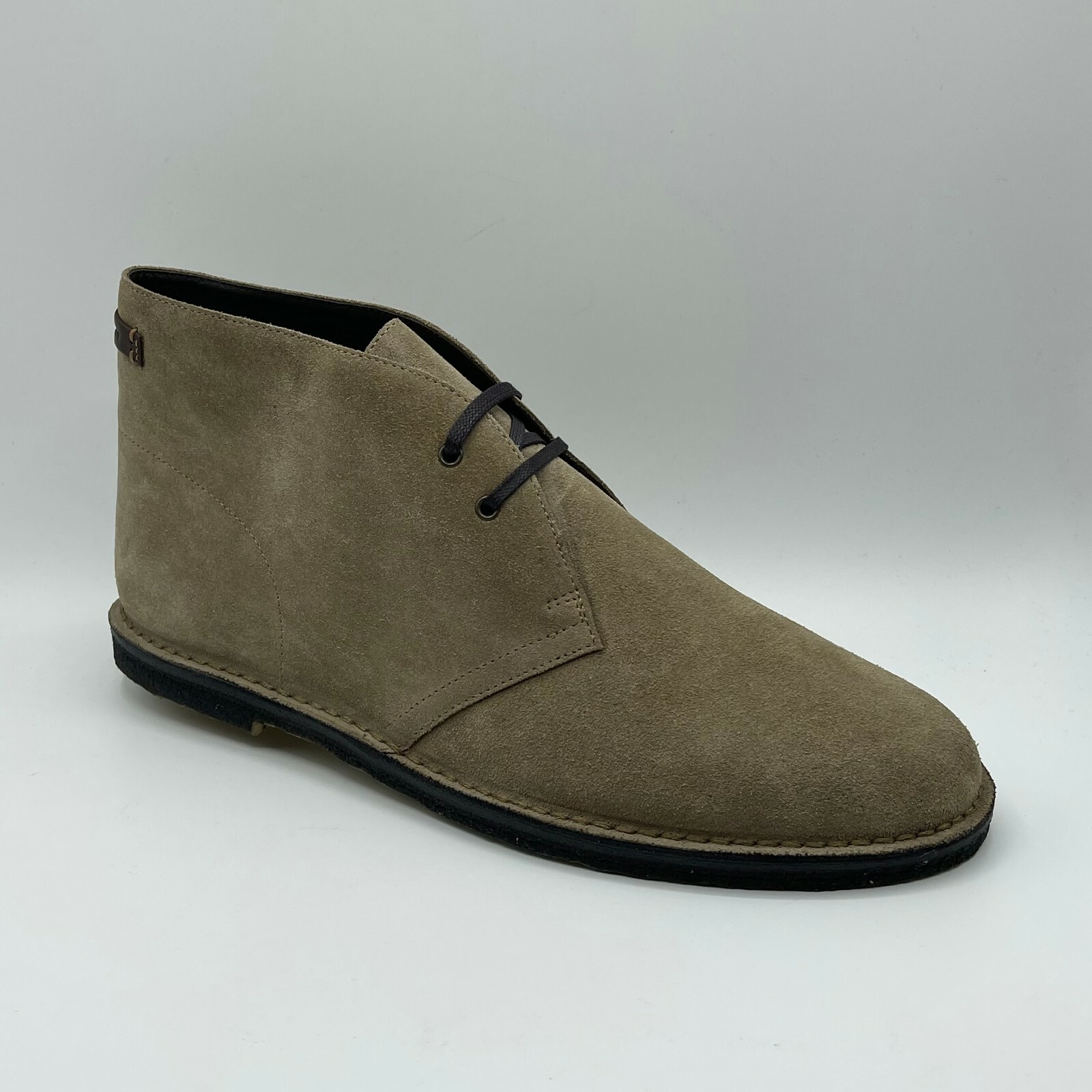 $845 Saint Laurent Stivaletti uomo beige pelle scamosciata stringati 507742 9878