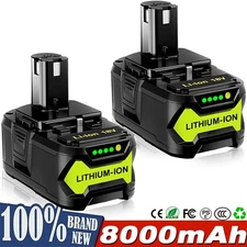 2PACK 18V 8.0Ah For RYOBI P108 One + Plus High Capacity Battery Lithium-Ion New