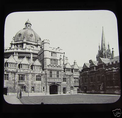 GWW Glas Magic Laterne Dia VIERKANT BRASENOSE COLLEGE UM 1890 OXFORD ENGLAND