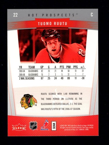 2006-07 Fleer Hot Prospects Base Hockey Cards You Pick #1 - 100 - Picture 45 of 189