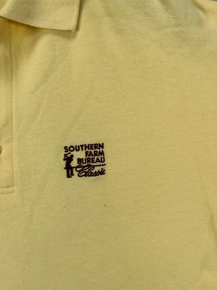 Camisas polo de golf XL para hombre con resortes de cristal amarillo rojo logotipo de oficina manga corta Foto 2 de 4