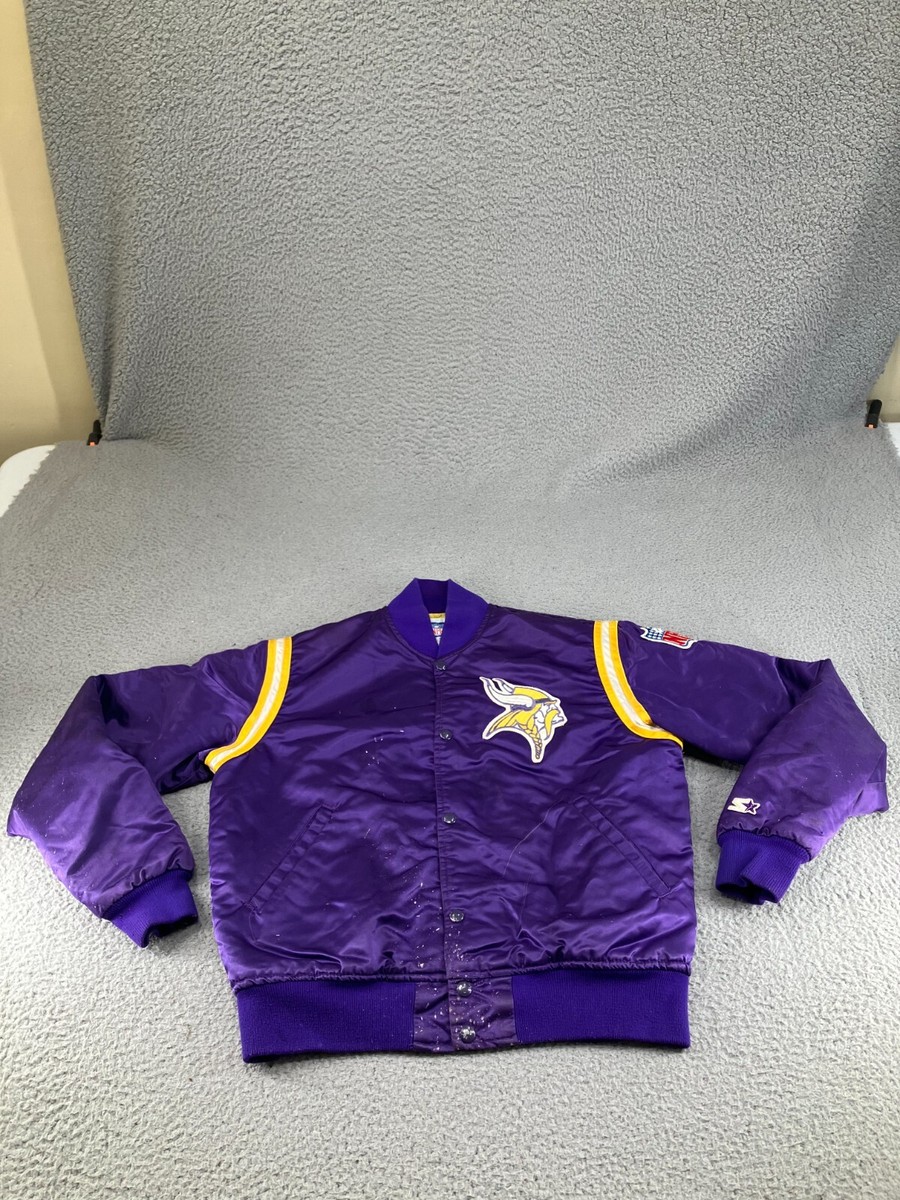 Vintage Minnesota Vikings Starter Jacket Mens Medium Purple 90s