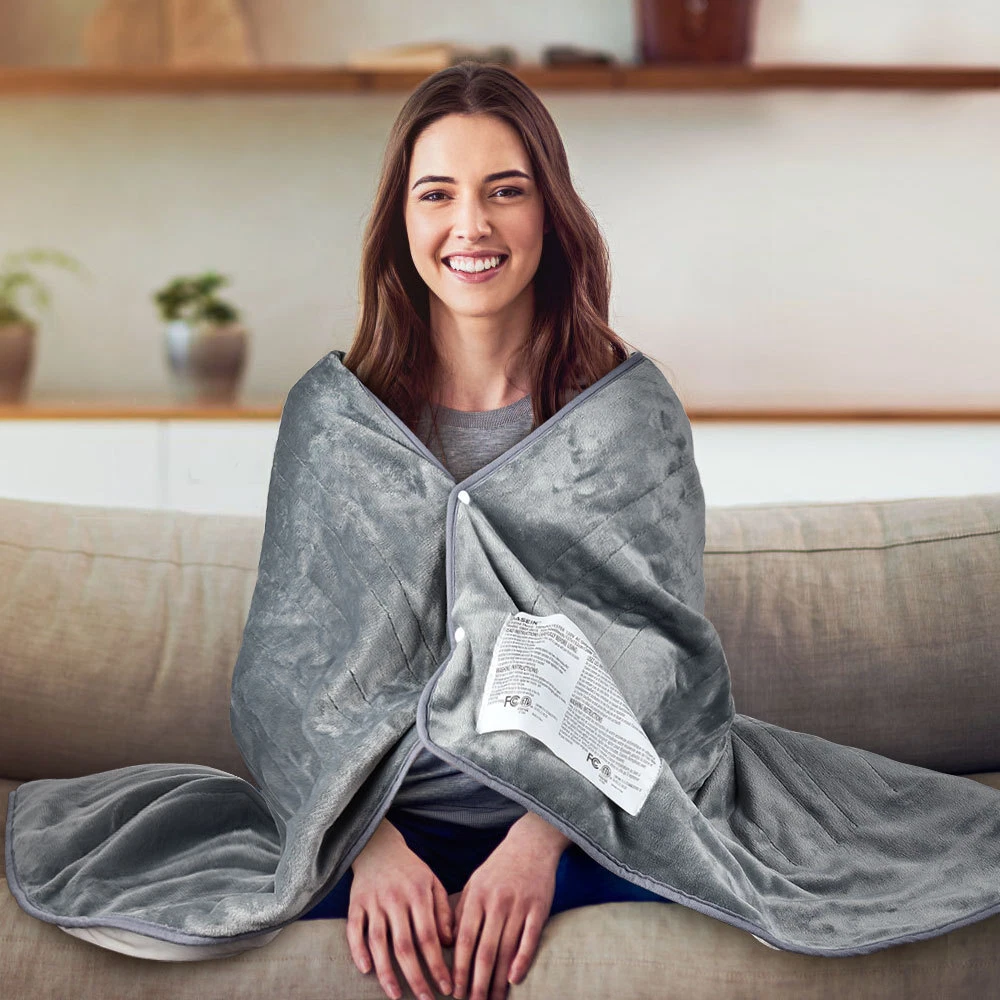 Heated Electric Blanket Heating Flannel Throw Size Blankets 50u0026#034; x  60u0026#034; for Adults | eBay