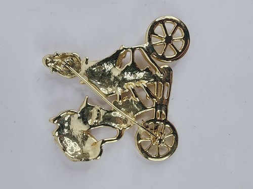 Cats On Bicycle Vintage Cat Brooch Pin Lot of 2 Gold Tone - Picture 3 of 5