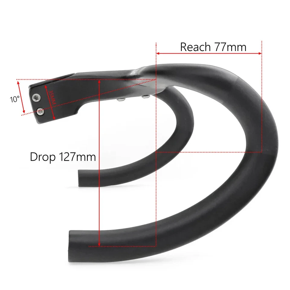 Integrated Carbon Road Bike Handlebar 28.6mm Internal Routing Including Spacers - Image 4 of 4