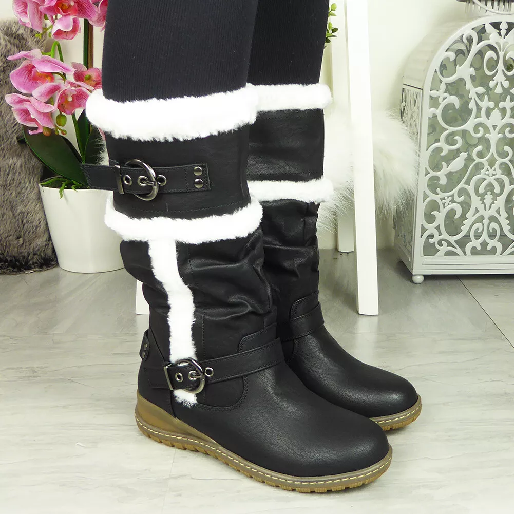 Mid calf fur lined boots clearance