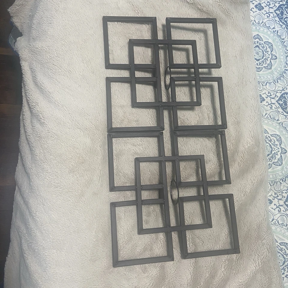 Квадратный металлический настенный бра декор чайный светильник держатель минималистская пара (2) со стеклом - Изображение 4 из 4