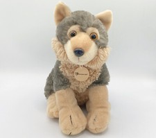 Wild Republic Minnesota Zoo Gray Tan Wolf Husky Dog Plush Stuffed Animal Toy 12"