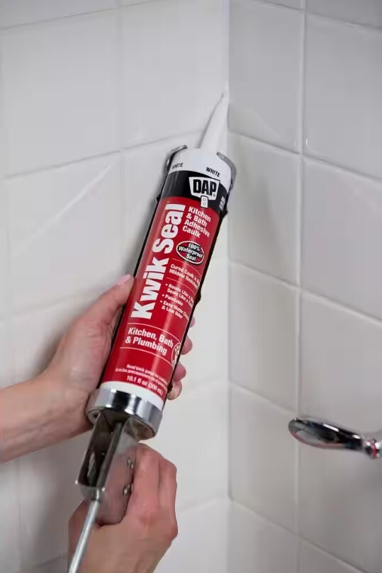 DAP Kwik Seal Kitchen and Bath Adhesive Caulk, White - 10.1 oz.