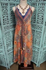 Bohemian Orange Paisley Long Dress