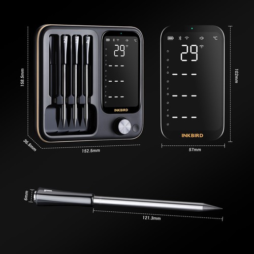 Wireless Bratenthermometer Fleischthermometer WiFi Bluetooth Control Three-Mode - Bild 16 von 24