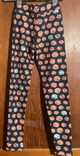 LuLaRoe Tween Leggings Spots Navy Orange Blue Polka Dots - Picture 5 of 10