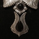 Estate find Genuine PEWTER & BLACK ONYX Necklace — photo 2