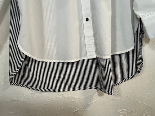 Karl Lagerfeld Paris Limited Edition Shirt L Women’s White Black Button Stain - Picture 5 of 14