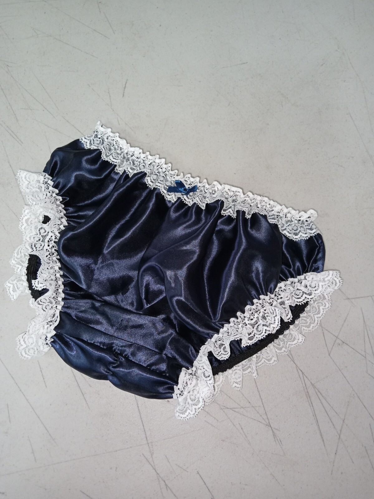 SISSY~MAIDS~ADULT BABY~UNISEX~TV/CD BLACK SATIN & WHITE LACE PINCH PANTIES 3Pk image 4