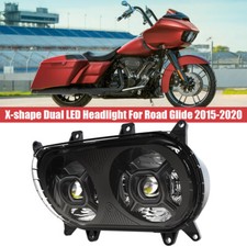 LED Dual Front Headlight Hi-low Beam Plug play For Road Glide 2015-2023