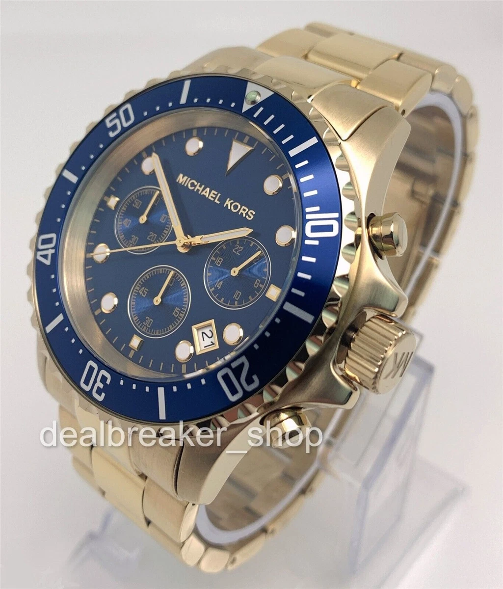 MICHAEL KORS MK8267 Everest Chronograph Navy Dial Gold Tone Men s Wrist Watch