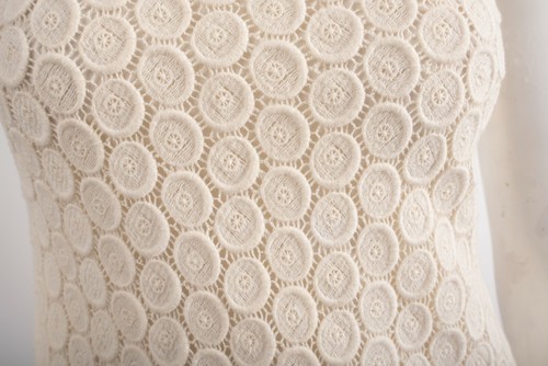 Yoana Baraschi Womens Crochet Cocktail Dress Sz 4 Off White Ivory Sleeveless - Picture 2 of 6