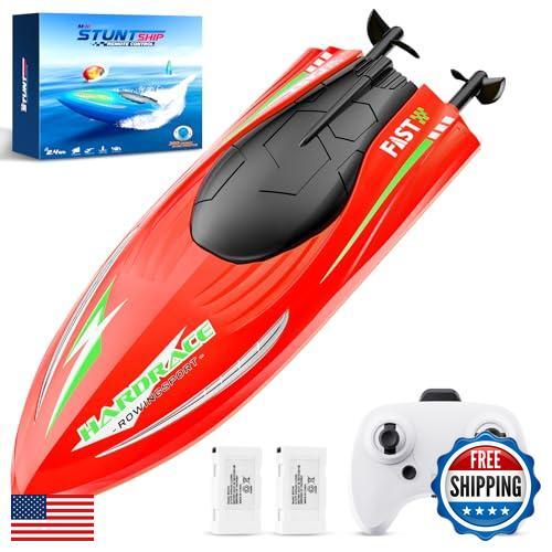 JQTOYD 2.4GHz Stunt RC Boat, Remote Control Boats for Kids and Adults with LE - Picture 1 of 5