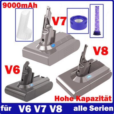 9000mAh Akku Für Dyson V8 V7 V6 Ersatzakku Großer SV10 Absolute Staubsauger 8AH