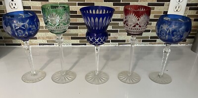 5 Nachtmann Crystal glasses, Various Styles/colors