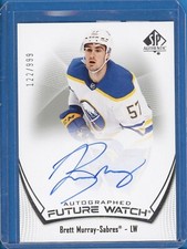 2021/22 SP AUTHENTIC Brett Murray FUTURE WATCH AUTO ROOKIE RC /999 SABRES