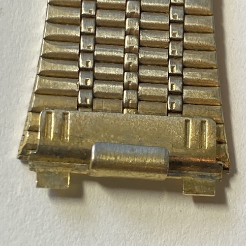 6 Wrist watch BANDS Quemex Stainless Steel Leather Gold silver tone white OLD Vi - Picture 23 of 24