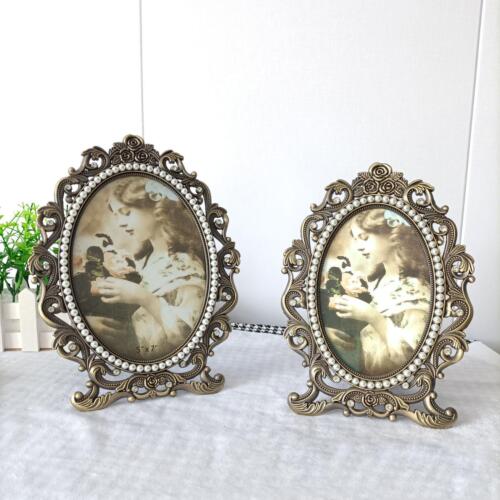 European Retro Style Photo Frames with Pearls Wedding Gift Home Decoration - Afbeelding 1 van 7