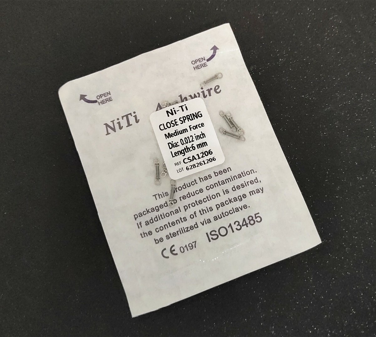 AZDENT Dental Orthodontic Niti Open Coil Springs – 0.010x180mm / 0.012x180mm, 2pcs/pack