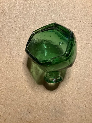 Mexikanisches geformtes grünes Glas Tintenfass - Blasen - Sechseck - Bild 4 von 9