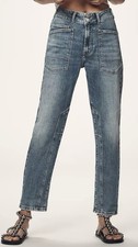 Pilcro Anthropologie The Wanderer Mid-Rise Relaxed Jeans In Rusty Blue Wash Sz26