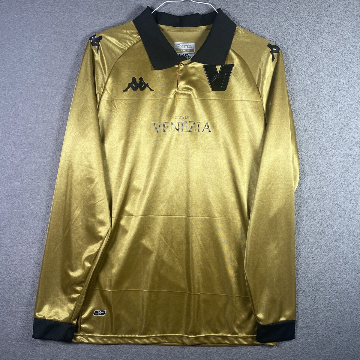 Venezia FC Soccer Shirt Large Kappa Gara Kombat System Long Sleeve
