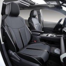 Custom Seat Covers Fits 2021-2026 Toyota Sienna 7-seat Faux Leather Black Grey